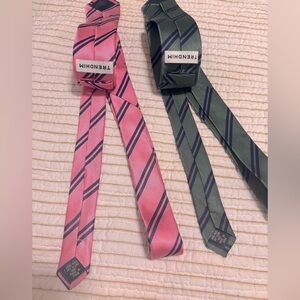 Set Of 2 TRENDHIM Men Ties Handmade 100% Silk